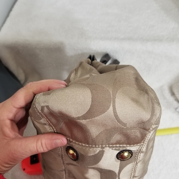 Coach Khaki Copper Sateen Turnlock Satchel - Picture 6 of 11